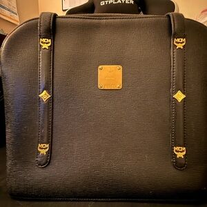 MCM Black Tote with Gold Accents